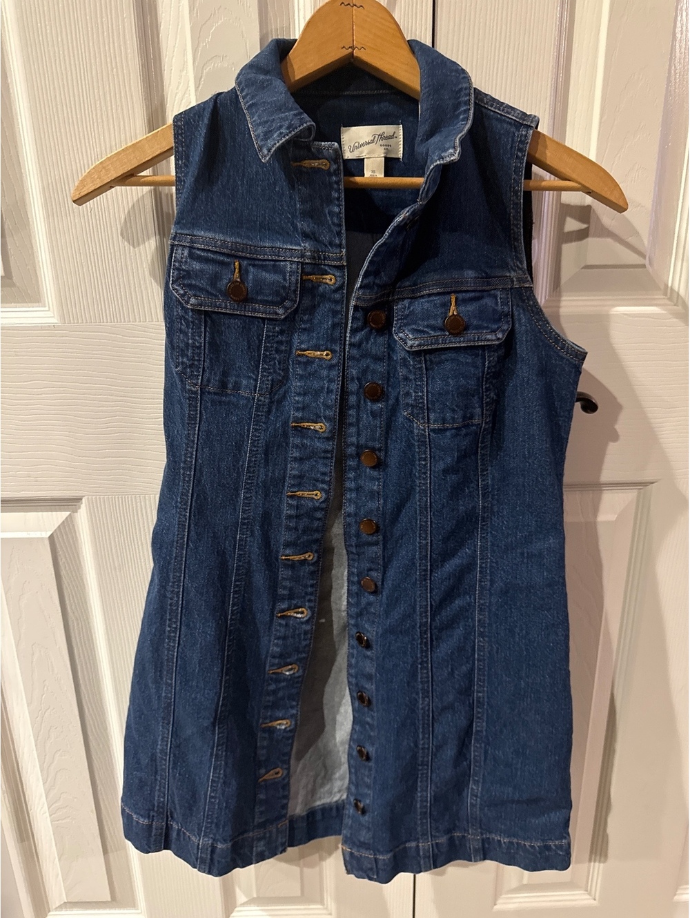 Universal Thread Women's Denim Sleeveless Button-Up Dress XS